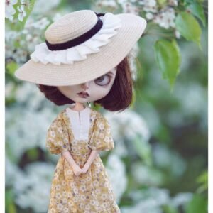 BLYTHE DOLL cloth Dress sewing pattern , Dolls clothes pattern and tutorial, Clothes sewing pattern for stuffies,BLYTHE DOLL  cloth raw material DRESS HAT