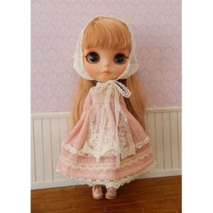 Pink Dress Night Dress for Blythe,BJD 1/6 Doll Clothes Customized 019