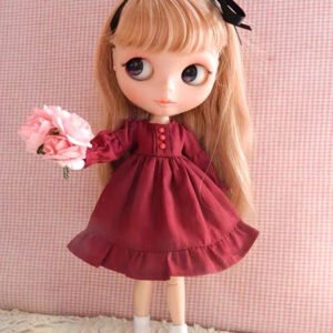 Pink Dress Night Dress for Blythe,BJD 1/6 Doll Clothes Customized 020