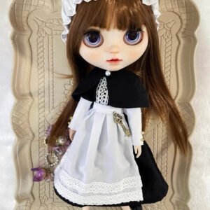 White Long Dress Night Dress for Blythe,BJD 1/6 Doll Clothes Customized 09