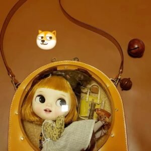 BLYTHE BJD CARRYCASE FOR OB 24 DOLL/ BLYTHE DOLL /1/6 BJD travel bag Protective For Doll leather backpack Handmade 10