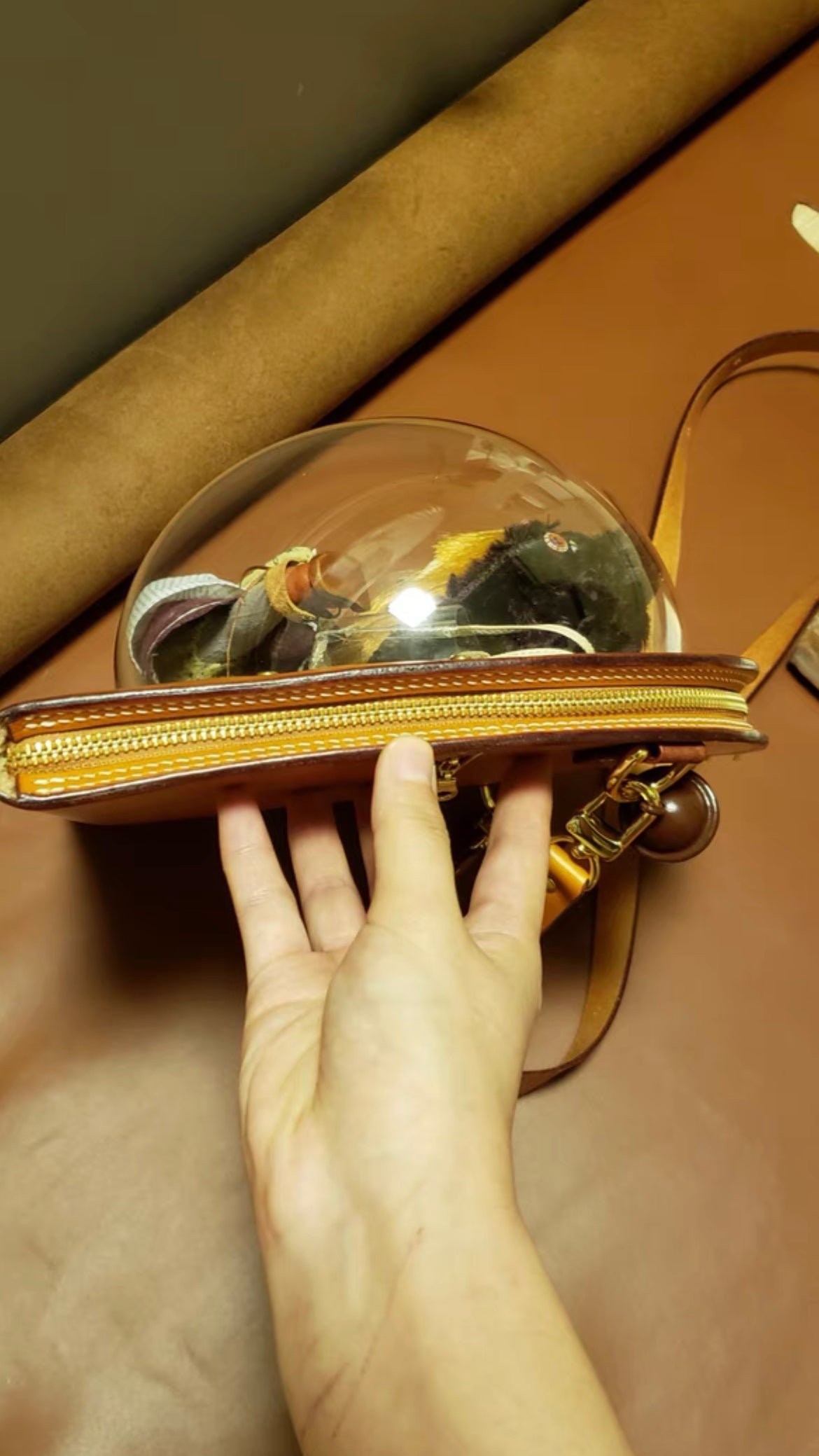 BLYTHE BJD CARRYCASE FOR OB 24 DOLL/ BLYTHE DOLL /1/6 BJD travel bag Protective For Doll leather backpack Handmade 10 - Image 2