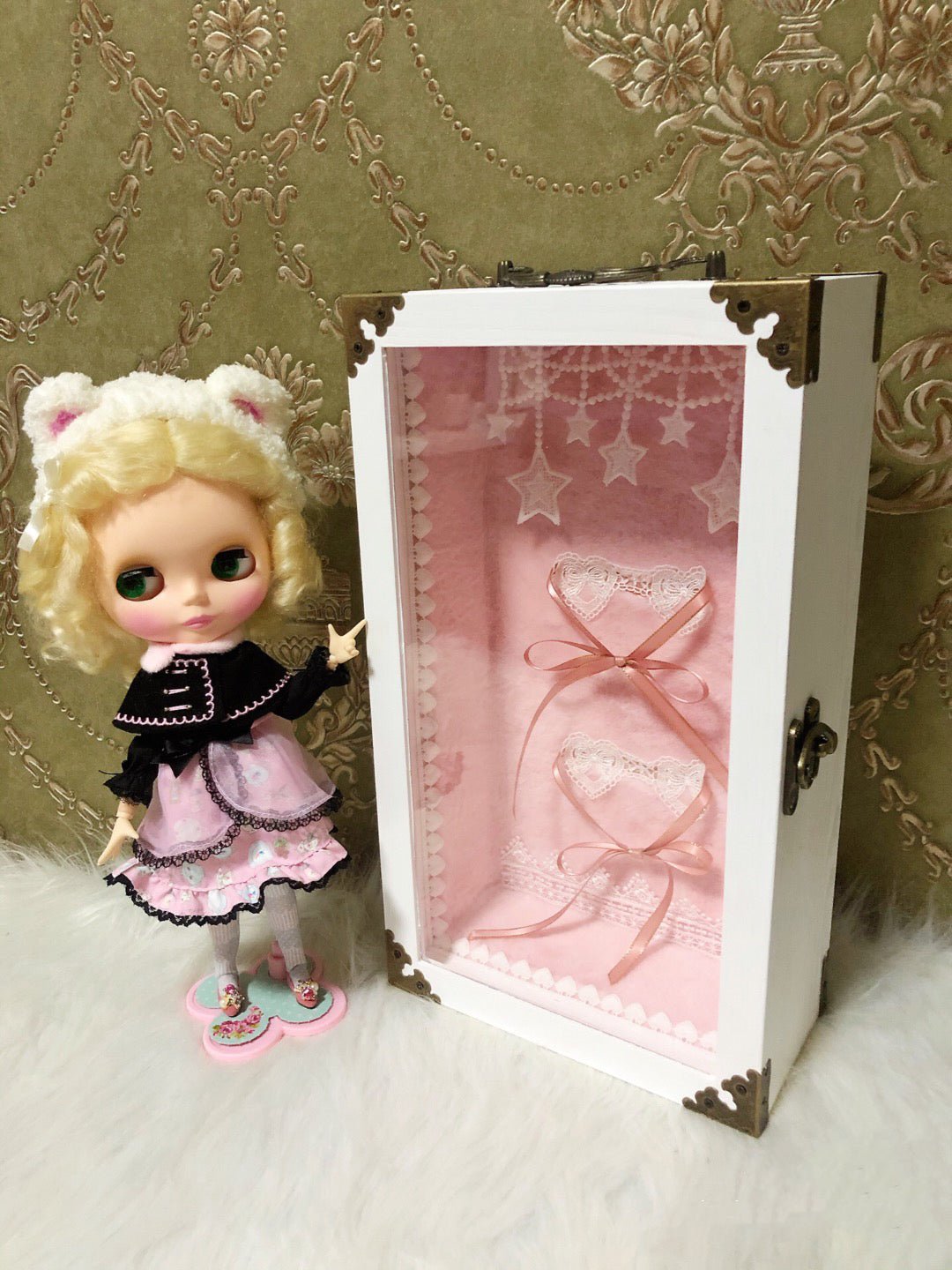 Blythe/BJD dollhouse dioramaroom French room box DOLLSHOWCASE/DISPLAYCASE/CARRYCASE for 12" blythe dolls 1:6 BJD/BARBIE/MONSTERHIGH DOLLS10 - Image 2